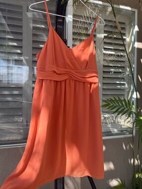 Elle Orange Spaghetti Strap Mini Dress